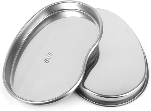 Prgislew 2 Pack Dental Tray, Medium Stainless Steel Kidney Trays, Reusable Metal Dish for Lab, Kitchen, Pet Tools