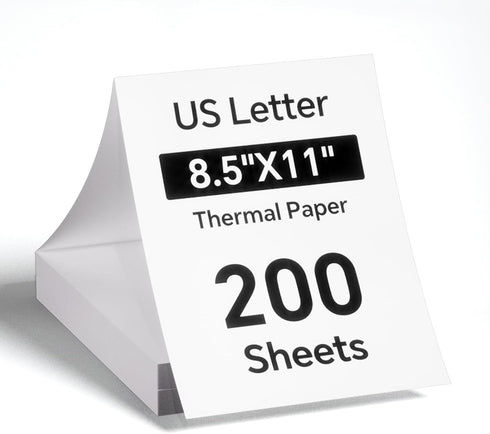 MT610 M832 Thermal Paper 8.5 x 11 200 Sheets for M08F-Letter, M832,
