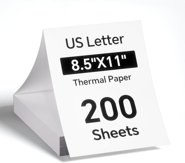 MT610 M832 Thermal Paper 8.5 x 11 200 Sheets for M08F-Letter, M832,