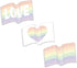Gay Pride Flag Sticky Note Assortment | 4" x 3" Repositionable LGBTQ Love Notes | Set of 3 Rainbow Heart Flag Pads