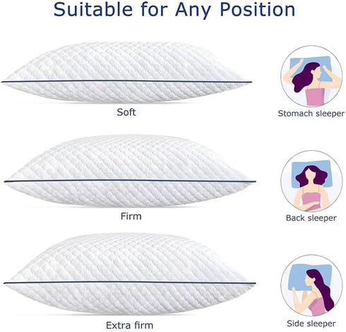 Luxury Adjustable Gel-Shredded Memory Foam Pillow - All-Season Neck Support