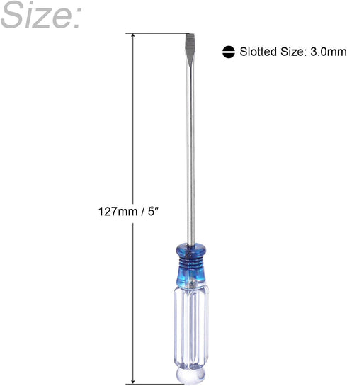uxcell Mini Slotted Screwdriver, 3.0mm Flat Head 127mm Length, 2 Pcs for Small Appliances Repair