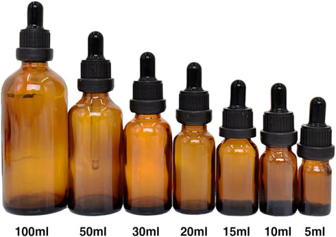 5 Pack 0.5 oz Dropper Bottles Empty Glass Dropper Bottles Leak Proof Travel Container Bottles for Essential Oil Liquids by Katutude