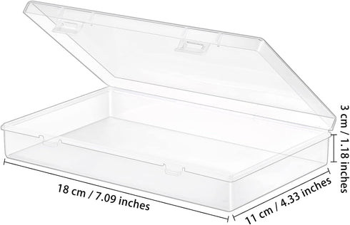 Kigley 36 Pcs Clear Plastic Pencil Box, Plastic Stationery Case with Double Buckles for Storage, Small Containers