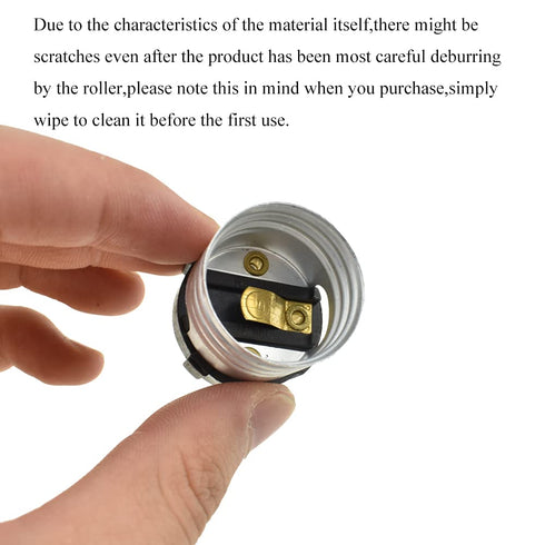 HAHIYO E26 Lamp Socket, Screw in Mount Light Socket Bulb Holder Fixture, Easy Wire Tighten Down, 4pieces