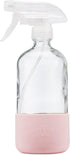 Glass Spray Bottles 16 oz with Silicone Sleeve, Clear Glass for Cleaning Solutions, Essential Oils, Food Safe