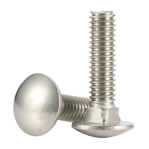 1/4-20 x 1 Carriage Bolts Screws, Stainless Steel 18-8 (304), Round Head, Square Neck, Fully Threaded, 25 PCS