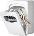 Fayleeko Key Lock Box Wall Mounted, 4 Digit Combination Lockbox for House Keys - 5 Keys Capacity, White (1 Pack)