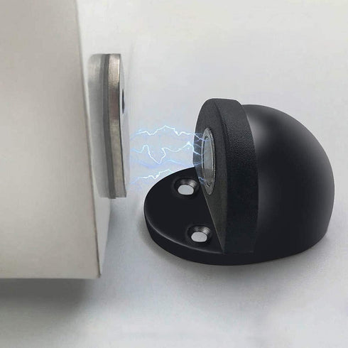 HUTLON 2-Pack Magnetic Door Stops, Black Floor Mount Magnetic Door Catch and Holder