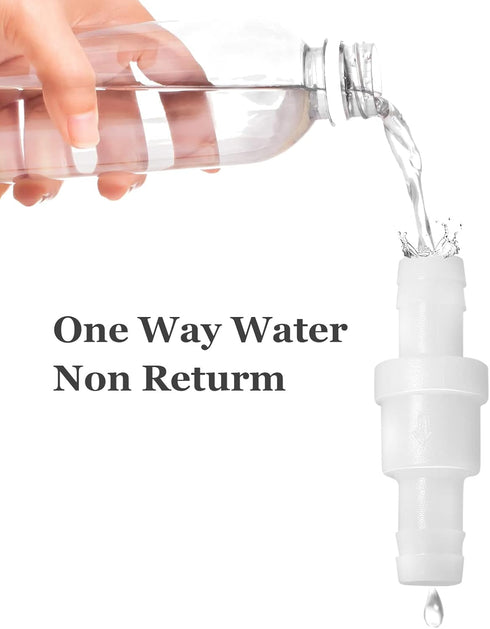3/8" One Way Inline Check Valve, Non Return Ozone Resistance PVDF Plastic Fuel Oil Water Gas Pump Air Valve, Pack of 2