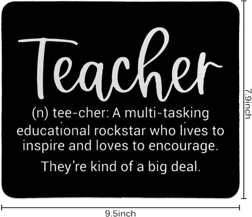 Teacher Appreciation Mouse Pad, Desk Accessories for Office Gaming, Gifts for Women Men, 9.5x7.9 Inches