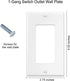 Decorator Wall Plates 1-Gang Switch Outlet: Unbreakable Thermoplastic Electrical Cover Plate for Light Receptacle