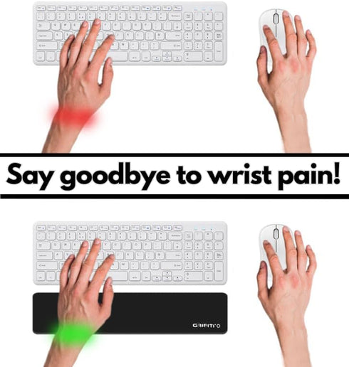 GRIFITI Slim Wrist Pad 17" x 4" x 0.25" - Ergonomic Keyboard Support for Standard Computer Keyboards
