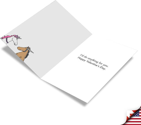 NobleWorks Animal Love Funny Valentine's Day Card with Envelope - Cute Unicorn Relationships C3158VDG