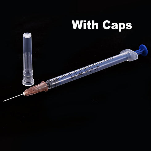 100 Pack 1ml Syringes, 26 G Disposable Lab Supplies, Individually Wrapped