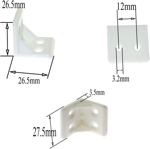 DonLeeving 30Pcs 4-Hole Luckycivia Plastic Furniture Corner Brace, Right Angle Board Holder, L Shape Bracket, Shelf