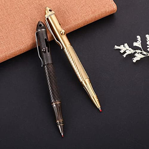 SMOOTHERPRO Solid Brass Bolt Action Pen with Tungsten Part Heavy Duty for Business Office EDC Pocket Color Bronze