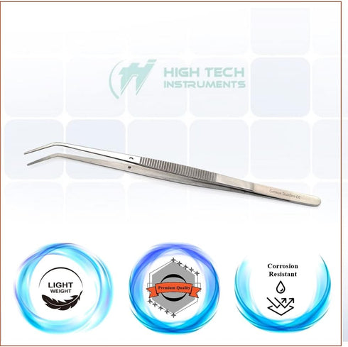 HIGH TECH INSTRUMENTS Set 6 College Cotton Pliers of with Angled Serrated Beak For Professional & Personal Use Surgical