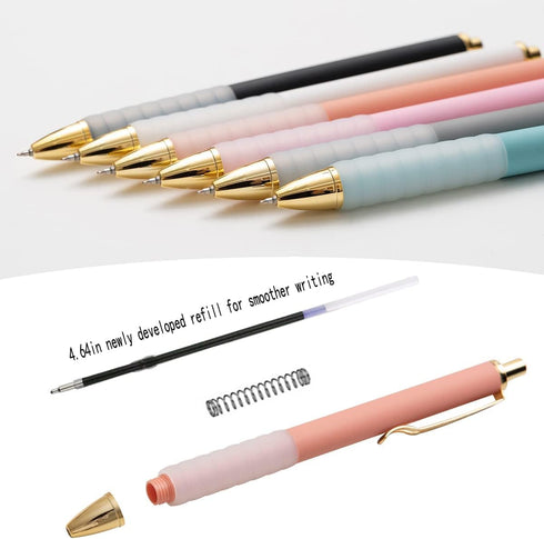 Ballpoint Pens Black Ink 1.0 mm Medium Point, Smooth Writing Office Supplies for Women & Men, Note Taking (6-pack)