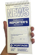 Portage Reporters Notebook, Top Bound Spiral Pocket Notepad, 4 x 8 In, Gregg Ruled 11/32", 70 Sheets, 140 Pg, Perfect