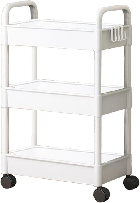 Generic 3) Rolling Cart with Lockable Drawer & Wheels - Multifunctional Storage Organizer for Kitchen, Bathroom