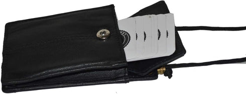 Mw561rbk Black Leather ID and Business Card Holder Neck Band
