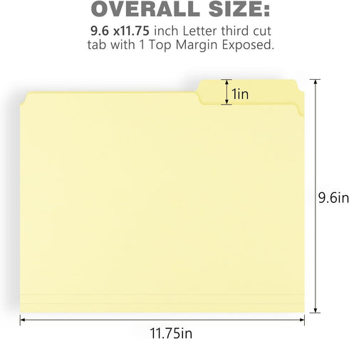Lineco Archival Letter Size File Folders, 50 Pack, Acid-Free, Light Tan, 9.5" x 11.75" with 1/3-Cut Tab