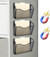 EASEPRES Magnetic Mesh 3 Pockets File Organizer - Hanging Vertical Wall File Organizer Holder Rack for Office Use