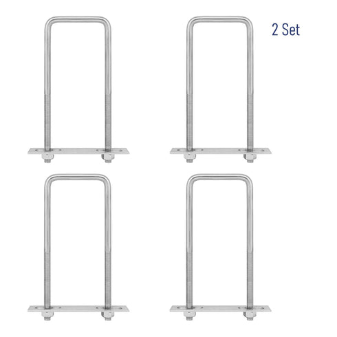 4 Sets 304 Stainless Steel Square U-Bolts, 3.15" Inner Width with Nuts for Trailer Accessories