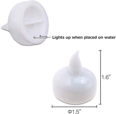 12 Pack IMAGE Floating Candles, Flameless Floating LED Tea Lights Waterproof Tealight Candles for Wedding Party Spa