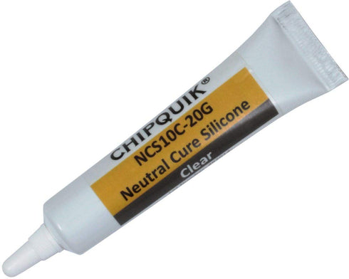 Chip Quik NCS10C-20G Neutral Cure Silicone Adhesive Sealant, 20g (0.7oz) Squeeze Tube (Clear) for Precision Dispensing