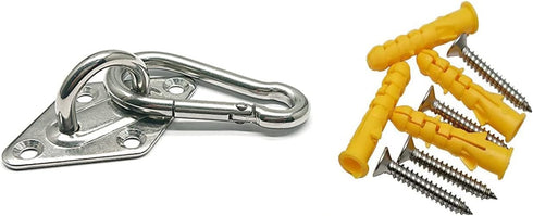 Goiio 4 Pcs 2.36 Inch Pad Eye Plate Hook, 304 Stainless Steel for Outdoor and Indoor Activities