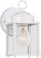 8592-15 1-Light, Generation Lighting New Castle One Light Outdoor Wall Lantern with Clear Glass Panels, White Finish