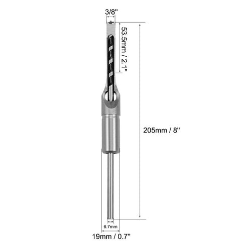 uxcell Square Hole Drill Bit, 3/8" High-Carbon Steel for Woodworking, 2 Pcs