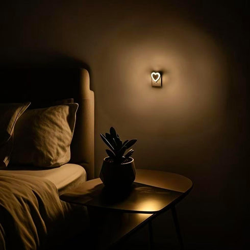 in(4-Pack), 0.5W LED Night Lights Plug Dusk to Dawn Sensor Auto-On/Off, Heart Shaped Nightlight for Bedroom, Bathroom