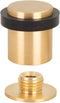 Door Stop Silicone Shock Absorber, Brass with Threaded Base, Includes Screw + Clamping Plug, EVI Hardware