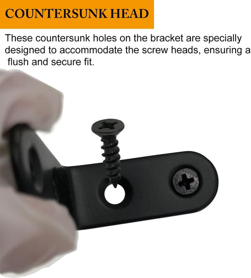 24 Pack L Bracket Corner Brace Sets, 1.57x1.57 Inch Black Stainless Steel 90 Degree Brackets with Screws