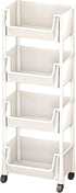 Generic 4-Tier Rolling Carts with Wheels, Rolling Utility Cart Organizer, Multifunctional Trolley Storage Cart