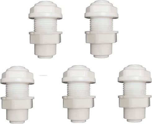 1/4" RO Water Tube Fitting, Bulkhead Connector, Quick Connect for RO Water System