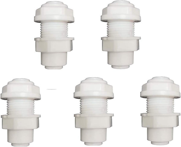 1/4" RO Water Tube Fitting, Bulkhead Connector, Quick Connect for RO Water System
