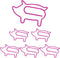 Muka 100 PCS Piggy Paper Clips, Cute Animal Shaped Paper Clips for Office Supplies, 1 1/2"L x 1"W