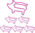 Muka 100 PCS Piggy Paper Clips, Cute Animal Shaped Paper Clips for Office Supplies, 1 1/2"L x 1"W