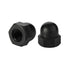 M8-1.25 Acorn Nuts, Nylon Hex Cap Nut Inner Threaded Protection Cover, Black, Quantity 25