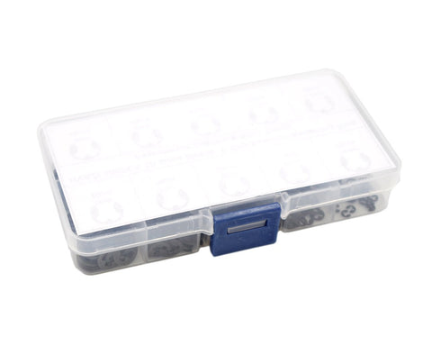 300PCS E-Clip External Retaining Ring Assortment Set in Black Alloy Steel