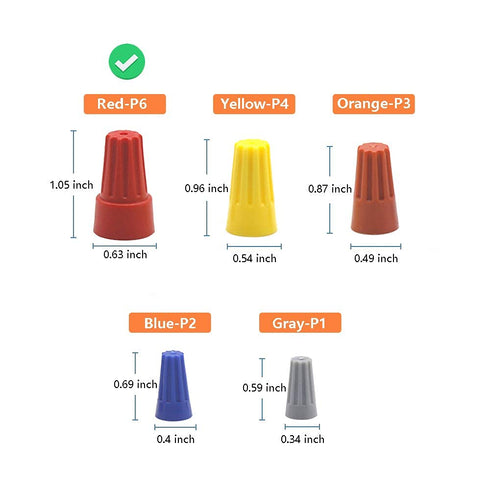 300 Pcs Red Electrical Wire Connectors, Screw Terminals with Spring Insert Twist Nuts Caps (AWG 18-10)