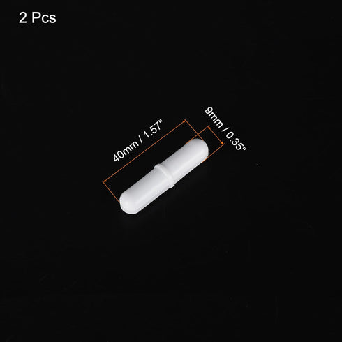 MECCANIXITY Magnetic Stirrer Mixer Stir Bar Rod 40mm(1.57") x9mm with Ring Shape PTFE Coating Magnet White for Laboratory 2Pcs