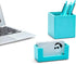 Poppin Business Card Holder - Holds 90 Cards, Easy-Access Open Front, Aqua Colorful Design