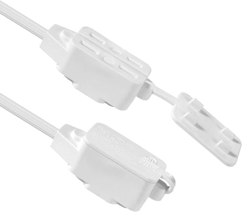 ETL Certified 2-Pack SPT2 16AWG Power Extension Cord, 13 Amp 1625 Watts, VSEER Polarized 3 Outlets, White (6 Feet)