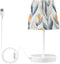 Bedside Lamp Blue Grey Leaf Pattern Table Lamp Bedroom LED Nightstand Desk