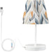 Bedside Lamp Blue Grey Leaf Pattern Table Lamp Bedroom LED Nightstand Desk